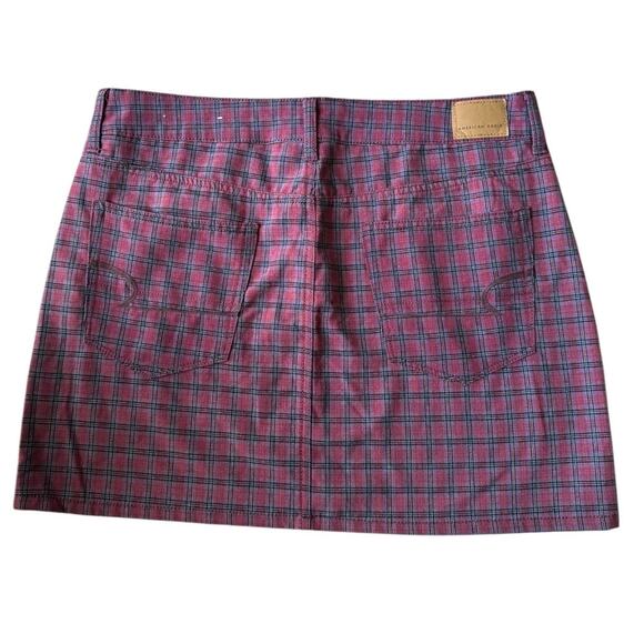American Eagle High Rise Mini stretch skirts plaid black bundle of 2 size 12 - Picture 9 of 13